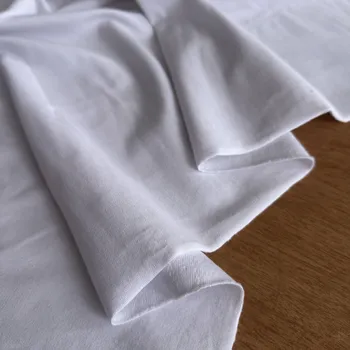 Bílý bavlněný french terry úplet