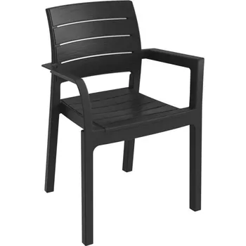 Stohovatelné plastové jídelní křeslo venkovní + vnitřní tmavě šedé (grafit)