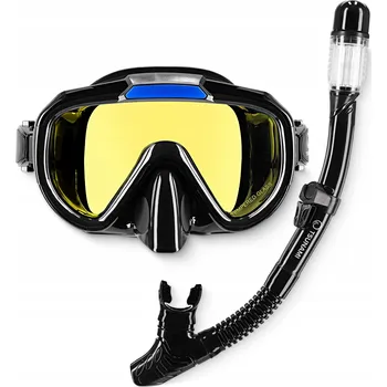 Potápěčská maska Potápěčské Brýle s brýlemi a šnorchlem Tsunami Potápěčské Brýle pro potápění a šnorchlování s šnorchlem TSUNAMI černá
