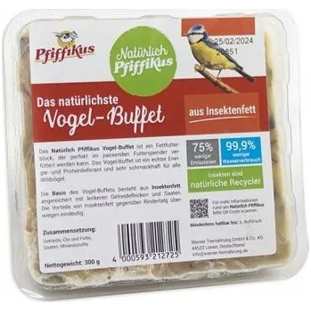 Pro ptáka Ptačí koláč s hmyzím tukem a hmyzem 300g Pfiffikus