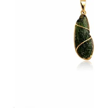 Přívěsek Zlatý přívěšek s neopracovaným vltavínem