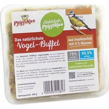 Pro ptáka Ptačí koláč s hmyzím tukem a ořechy 300g Pfiffikus