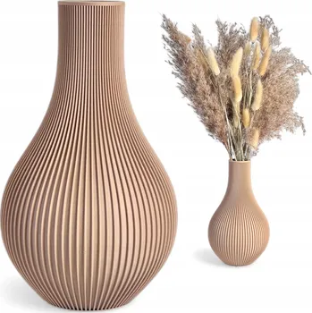 Váza Váza na umělé květy nerozbitná 20 cm Moderní váza béžová boho