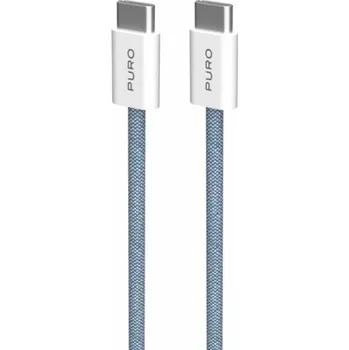 Datový kabel Puro Kabel Fabrik 60W USB-C - USB-C 1,5 m - modrý