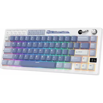 Klávesnice Royal Kludge Herní klávesnice RK M65 Ocean Blue, krémová, s přepínači