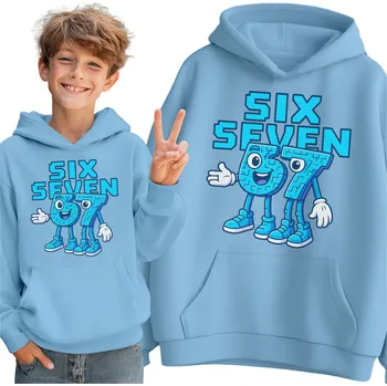 Chlapecká mikina MIKINA SIX SEVEN 67 DĚTSKÁ BRAIN ROT DĚTSKÁ S KAPUCÍ