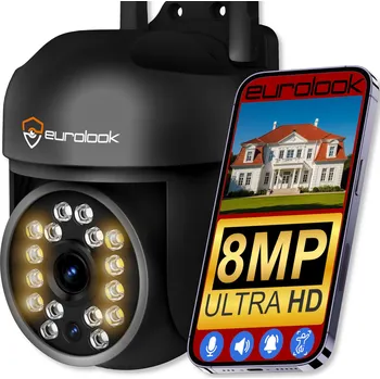 IP kamera Venkovní otočná IP WiFi kamera 8Mpx 4K Ultra HD, aplikace, 4x zoom, audio