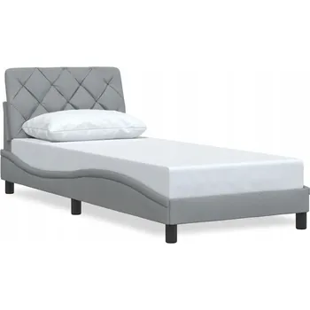 Postel Rám postele světle šedý 218 x 95 x 74,5 cm s čelem 92 x 6 x 48 cm