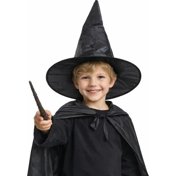 Karnevalový kostým wiky Klobouk čarodějnický ČERNÝ 35x35 cm