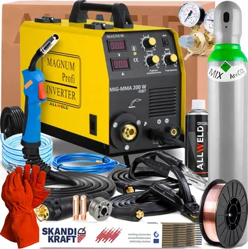 Svářečka Svářečka MAGNUM MIG MAG MMA 200W 230V 180A Měkké pájení FLUX 2-kladková IGBT