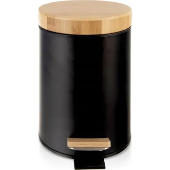 Odpadkový koš KOŠ NA ODPADKY S PEDÁLEM KOVOVÝ ČERNÝ 3 L DO KOUPELNY