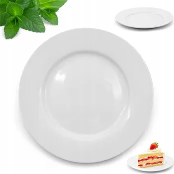 Talíř Dezertní talíř 18 cm porcelánový Kulatý bílý talířek klasický na dort