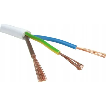 elektrický kabel Kabel lanko OMY-3x0,75 bílý (H03VV-F), 100 m