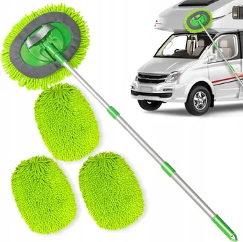 Mycí kartáč na vozidlo TELESKOPICKÝ KARTÁČ NA MYTÍ PANELŮ STŘECHY AUTA HLINÍKOVÝ SNADNÉ ČIŠTĚNÍ