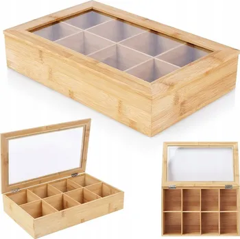 Dóza na potraviny Bambusová dóza na čaj 32x20x6,5 cm