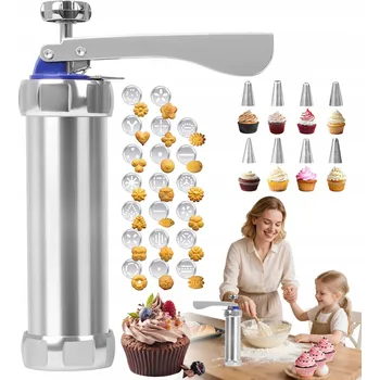 STROJEK NA CUKROVÍ S 20 ŠABLONAMI A 8 TRYSKAMI - SNADNÉ ČIŠTĚNÍ