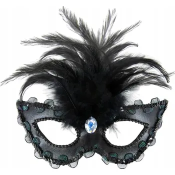 Karnevalová maska Benátská maska na oči PartyPal 134306 textilní černá