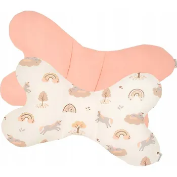 Polštář Dětský polštář motýlek jednorožci lososová Nicol, vel. UNIVERZÁLNÍ