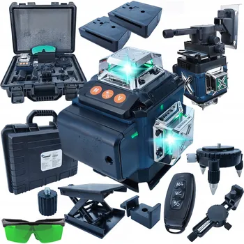 Bezpečnostní kamera Laserová vodováha křížová zelená samonivelační 4D 360 2 baterie
