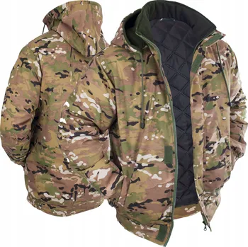 Pánský zimní kabát Pánská bunda Multicam prošívaná s kapucí velikost M