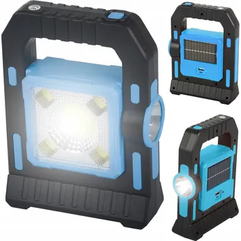 Stojací lampa Turistická lampa Verk Group s akumulátorem, LED 3 W a solárním panelem