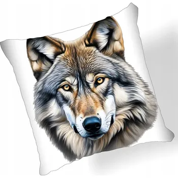 Polštář Polštář – Majestátní vlk na světlém pozadí