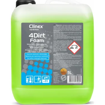 Clinex Pěnový přípravek pro odstraňování mastných nečistot CLINEX 4Dirt Foam 5L Pěnový přípravek pro odstraňování mastných nečistot CLINEX 4Dirt Foam 5L