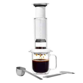 Kávovar AeroPress Premium kávovar - sklo + kov - bílý