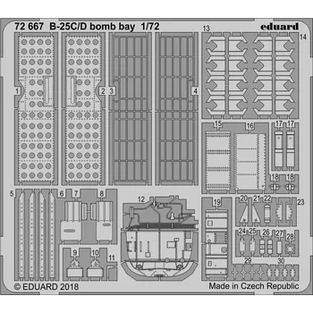 Plastikový model Eduard 1/72 B-25C/D bomb bay (AIRFIX)