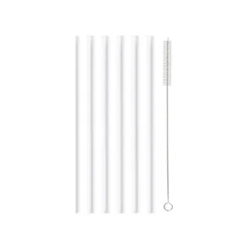 Náhradní díl pro kávovar Vialli Design - set skleněných brček - 6ks - bílé