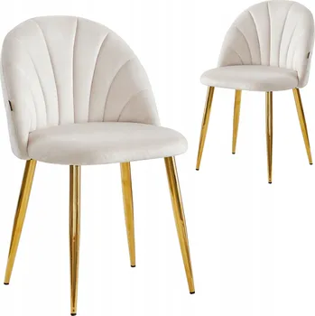 Jídelní židle Čalouněná velurová židle béžová ROYAL - moderní design do obýváku a jídelny