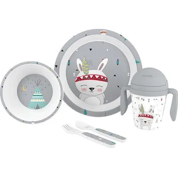 Interbaby Jídelní set 6 m+ Šedá