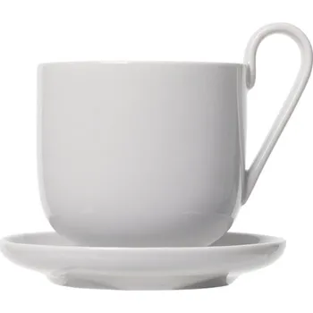 Blomus RO Sada 2 kávových šálků s podšálky 290 ml světle šedá