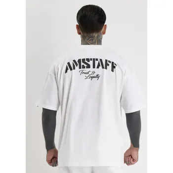 Pánské tričko Pánské triko Amstaff Logo 2.0 white velikost: 4XL