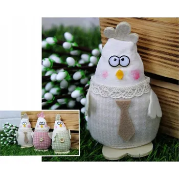 Velikonoční dekorace Velikonoční slepička látková 12x6 cm Pán a Paní mix barev BAR-22110