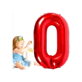 Balónek Fóliový Balónek Číslice Nula 0 Červený 75 cm Červená