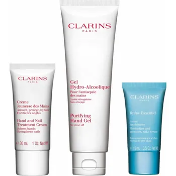 Péče o ruce Clarins SADA CLARINS (ČISTICÍ GEL NA RUCE 100 ML + KRÉM NA RUCE 30 ML + HYDRA ESENCIÁLNÍ KRÉM 15 ML)