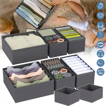 Organizér oblečení ORGANIZÉR NA SPODNÍ PRÁDLO A PONOŽKY DO ZÁSUVKY SKŘÍNĚ SADA 8 kusů
