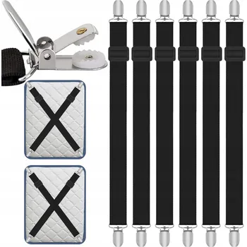 Prostěradlo 6X NAPÍNAČE PROSTĚRADLA KLIPSY UPEVŇOVACÍ REGULOVATELNÉ 65 - 240 CM STABILNÍ