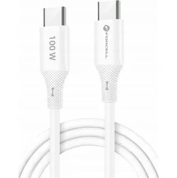 Datový kabel ForCell Kabel USB-C na USB-C F-Energy QC4.0 PD 5A 100W silikonový 1 m C347 bílý