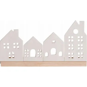 Svícen 4Living Porcelánový svícen město, 30 x 8 x 16 cm