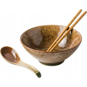 RAMEN MÍSA SADA 1000 ML HŮLKY LŽÍCE KERAMICKÁ MÍSA JAPONSKÝ STYL