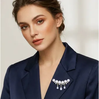 Souprava šperků B-TOP Brož s perlami a kamínky