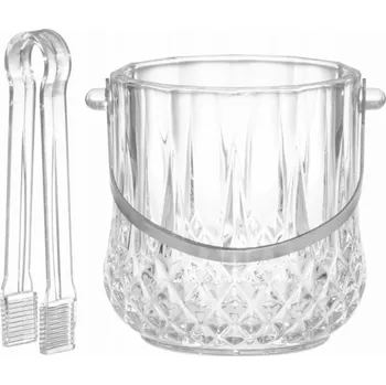 Nádoba na led 4Living Skleněný kbelík na led s kleštěmi, O 13,5 cm