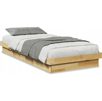 Postel Rám postele s nízkou podlahou z masivního dubového dřeva 193x78x21 cm