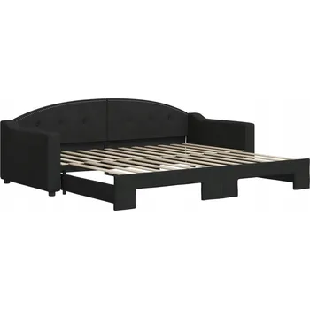 Pohovka Černá rozkládací lenoška/pohovka 223 x 100 x 75 cm