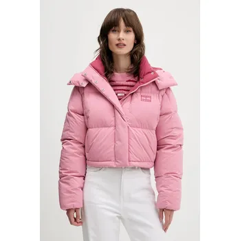 Péřová bunda Tommy Jeans DW0DW21624 růžová 39X, vel. XL