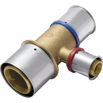 rozdělovač topení KAN-therm T-SPOJ ČERVENÝ.MOSAZ. POZVAT. 50X40X40