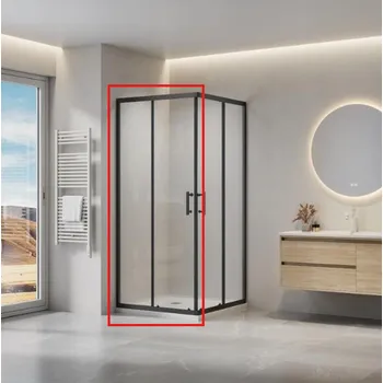 Erga Tucson, sprchové dveře ke sprchovému koutu Tucson, 90x190 cm, 6mm čiré sklo, černý profil, ERG-S02-TUCSON-D090-CL-BK