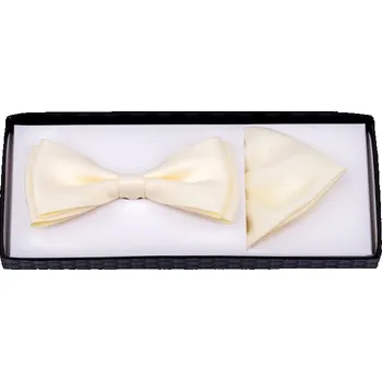 Smetanový motýlek s kapesníčkem Assante 90282, Velikost Uni